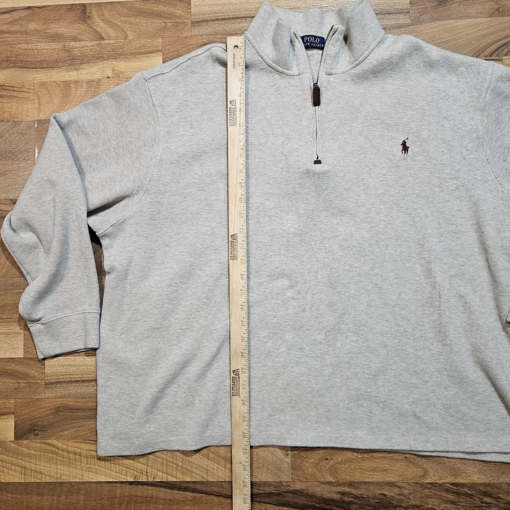 Polo Ralph Lauren Men’s 3XB Quarter Zip Mock Neck Sweatshirt Gray Big & Tall - Picture 5 of 7